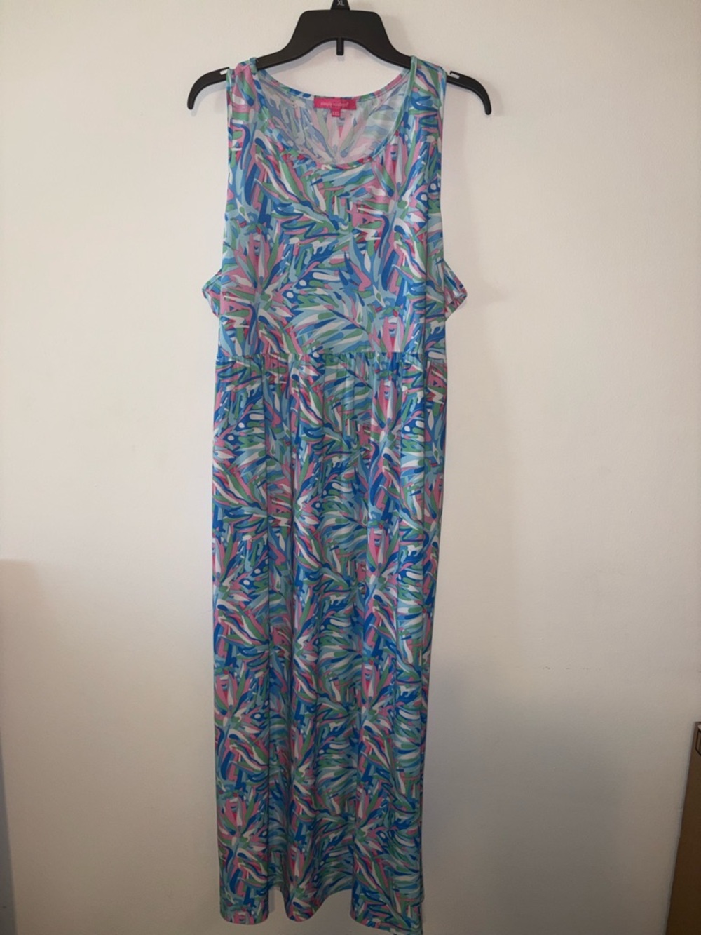 Simple Southern Colorful Tropical Print Sleeveless Maxi Dress